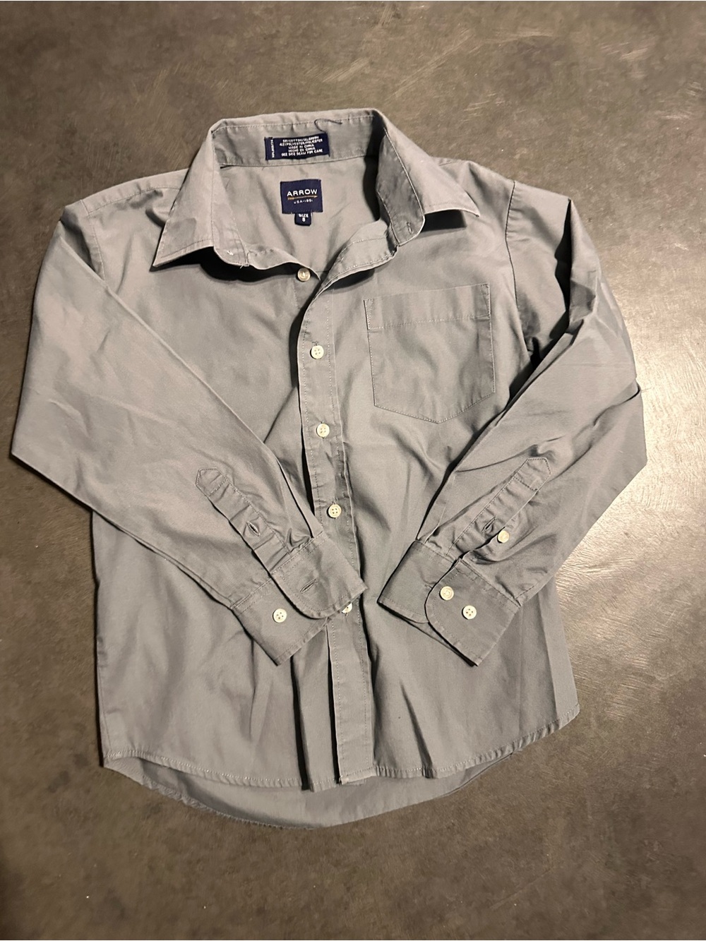 Arrow Boys Gray Button Down size 8
